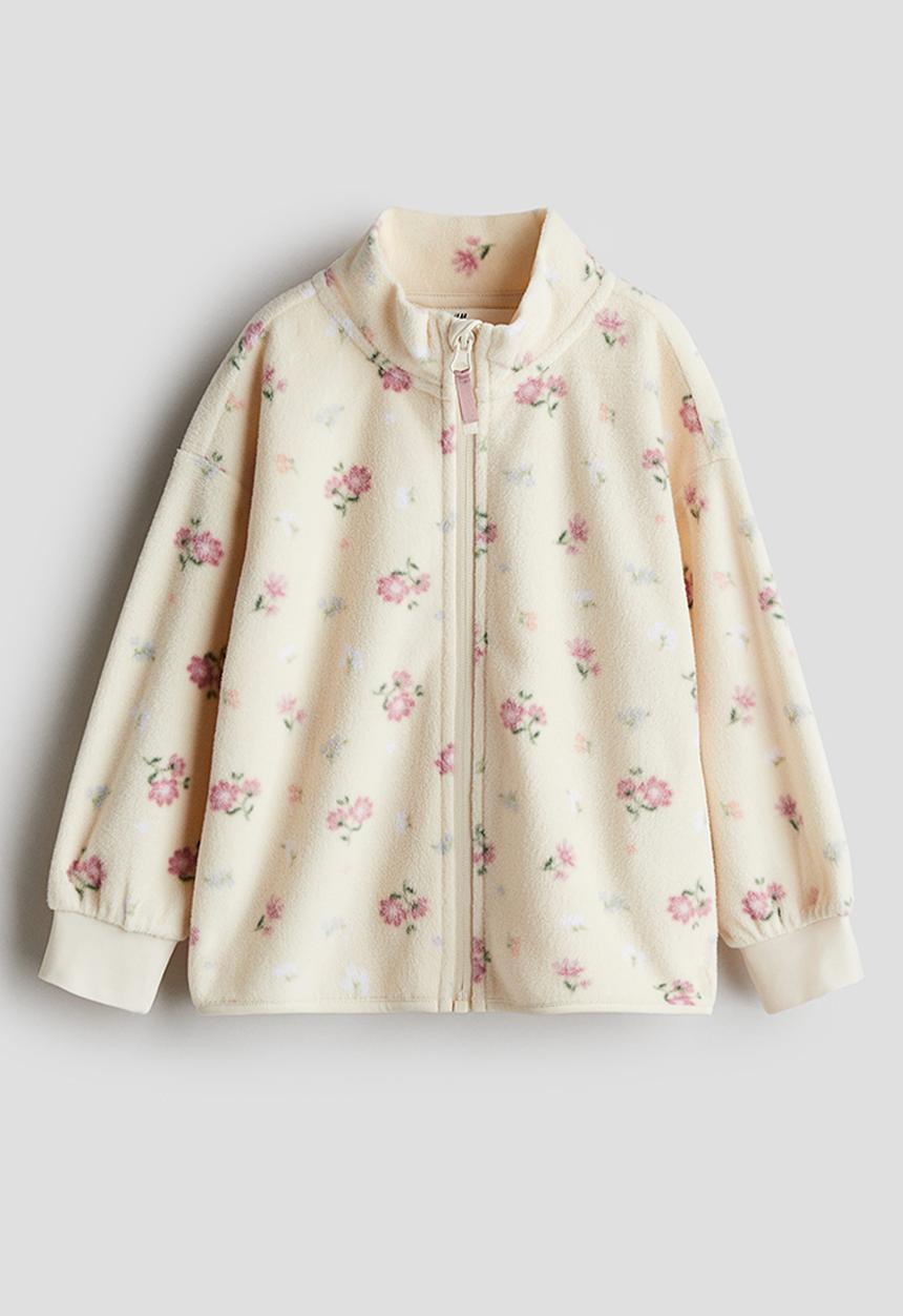 H&M - Fleece jacket - light beige floral