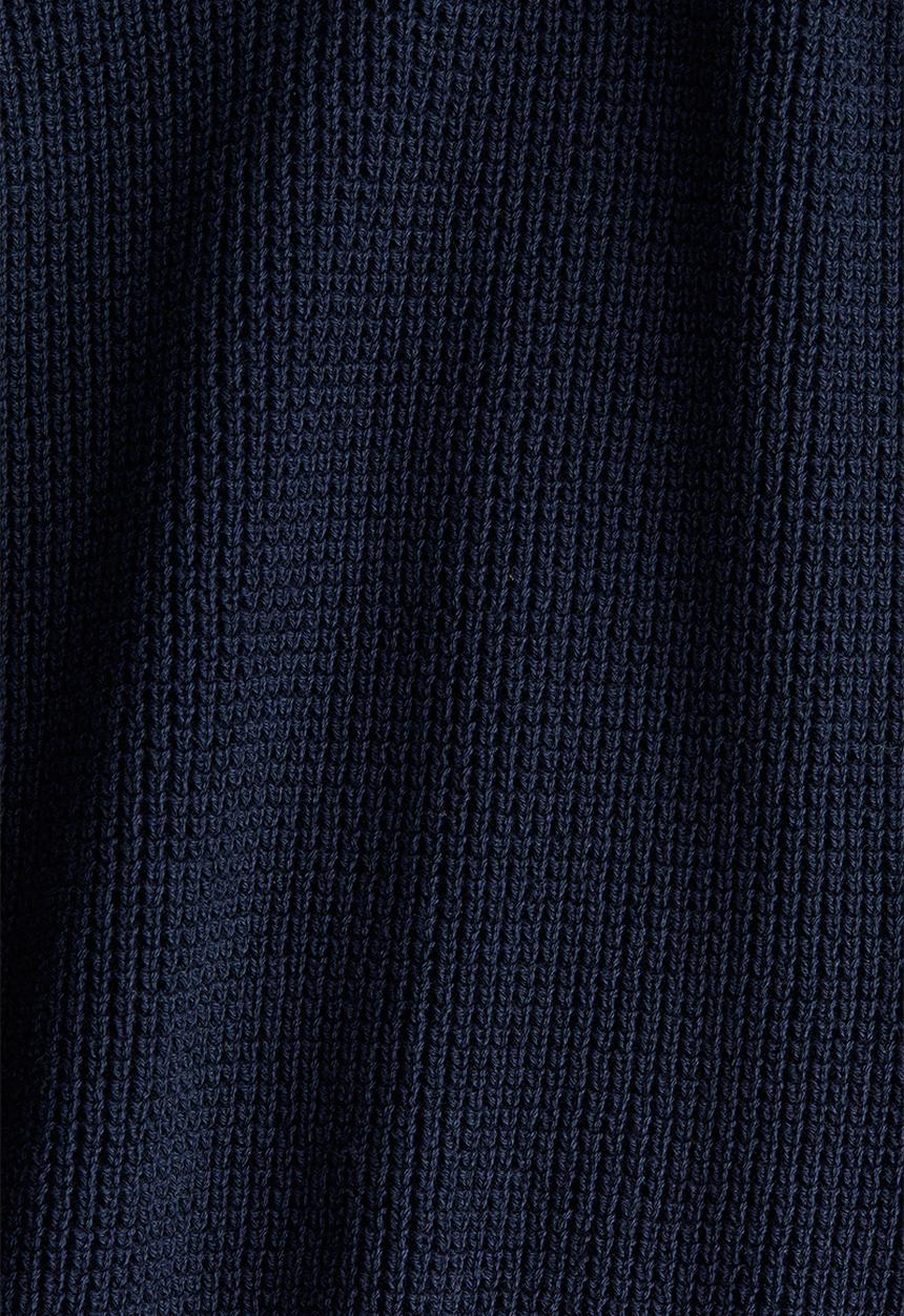 H&M - Waffle-knit henley jumper - navy blue