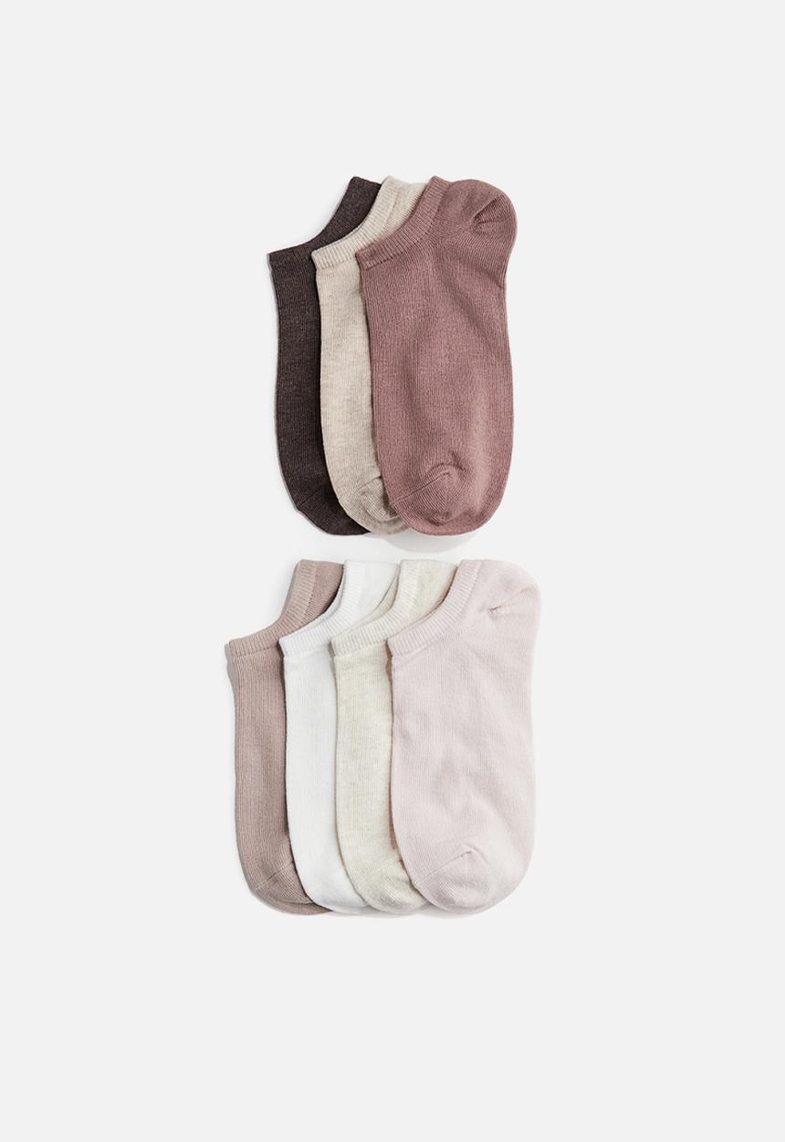 H&M - 7-pack trainer socks - powder pink/dark dusty pink 