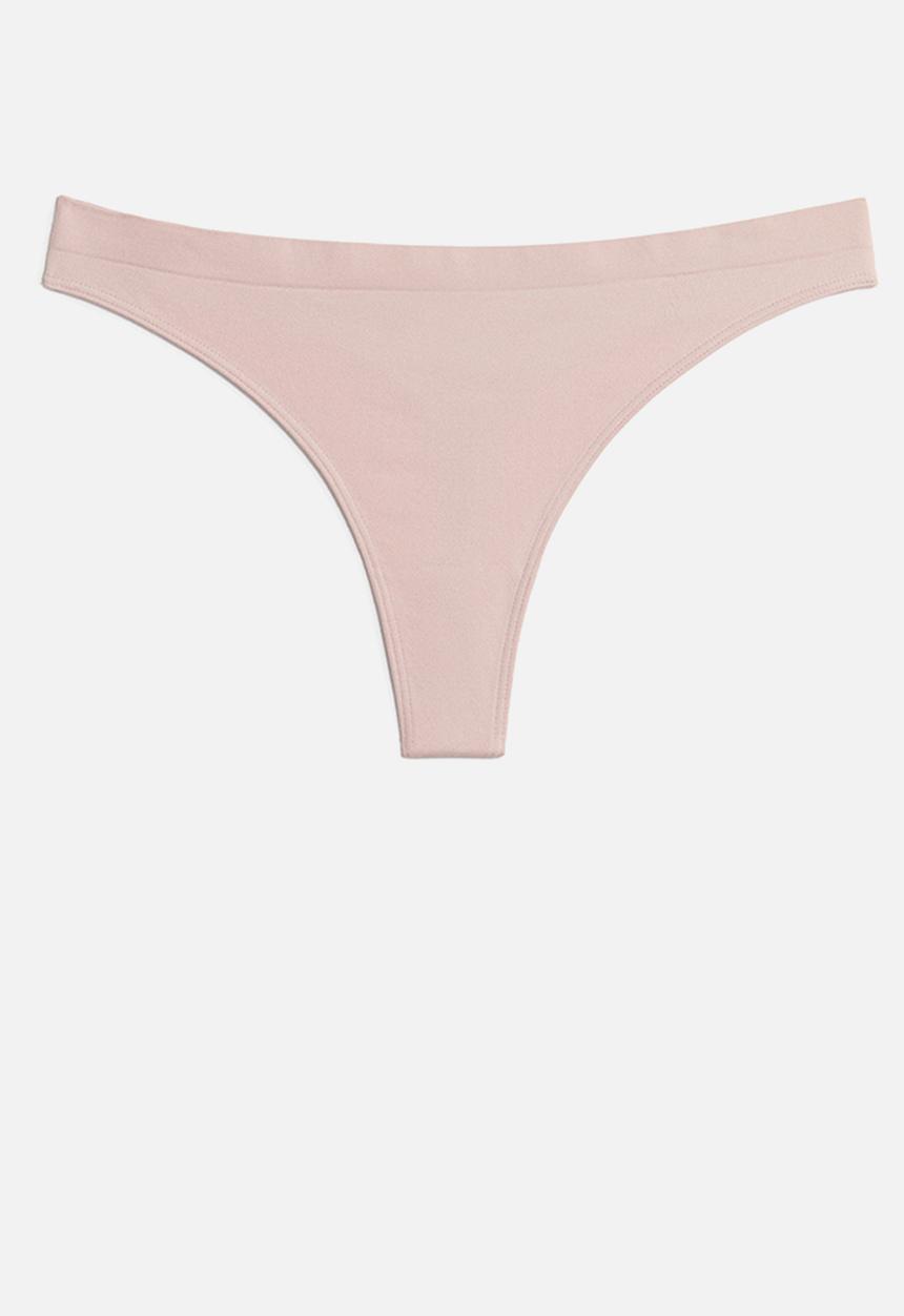 H&M - 5-pack seamless thong briefs -  light pink/greige/dark brown