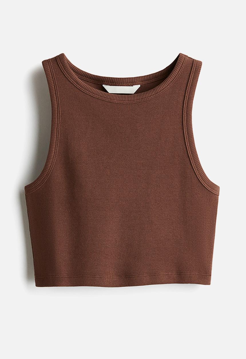 H&M - Cropped vest top - brown