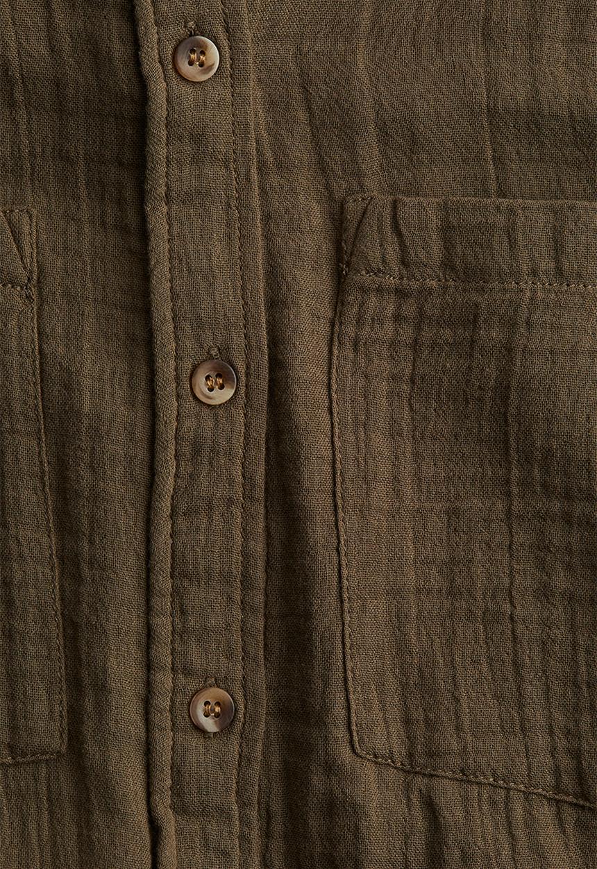 H&M - Cotton shirt - dark khaki green