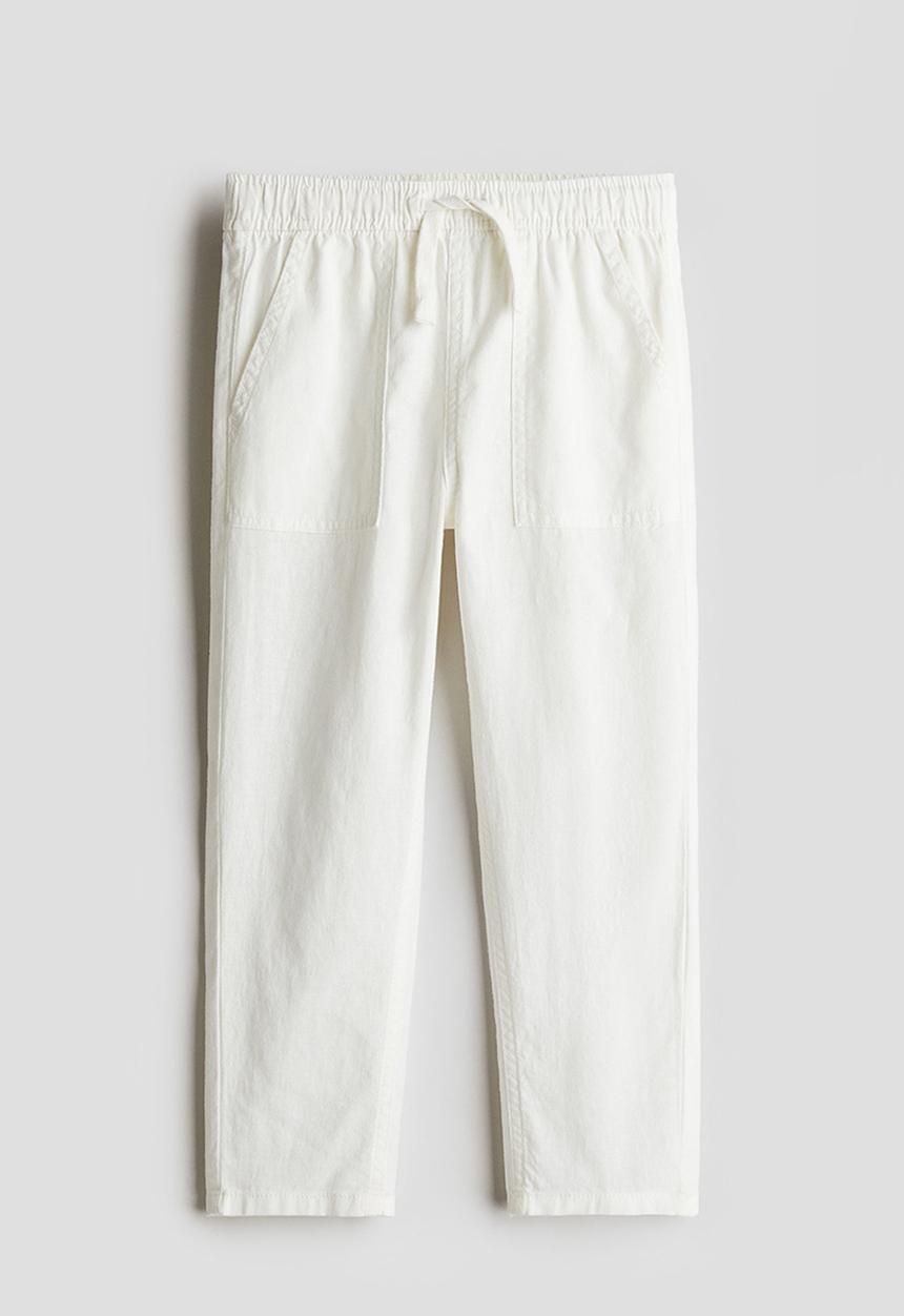 H&M - Linen-blend joggers - white