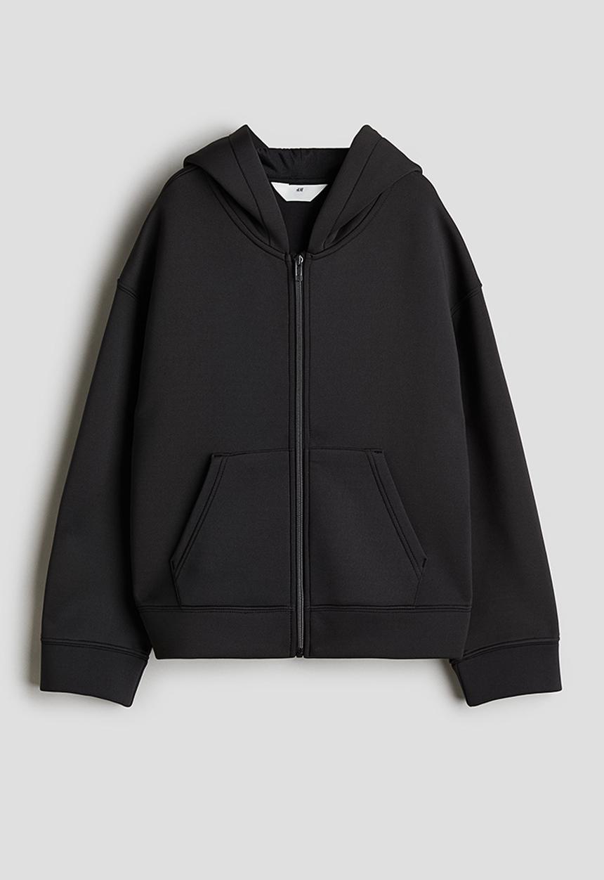 H&M - Oversized scuba hoodie - black