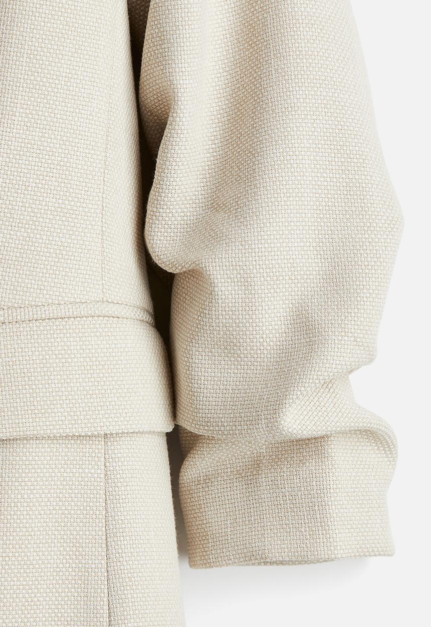 H&M - Gathered-sleeve blazer - beige
