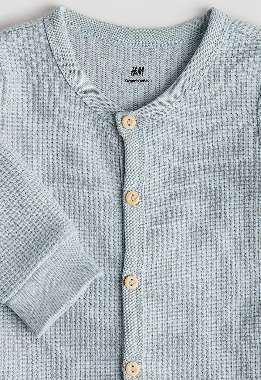 H&M - 2 piece waffled cotton set - light turquoise