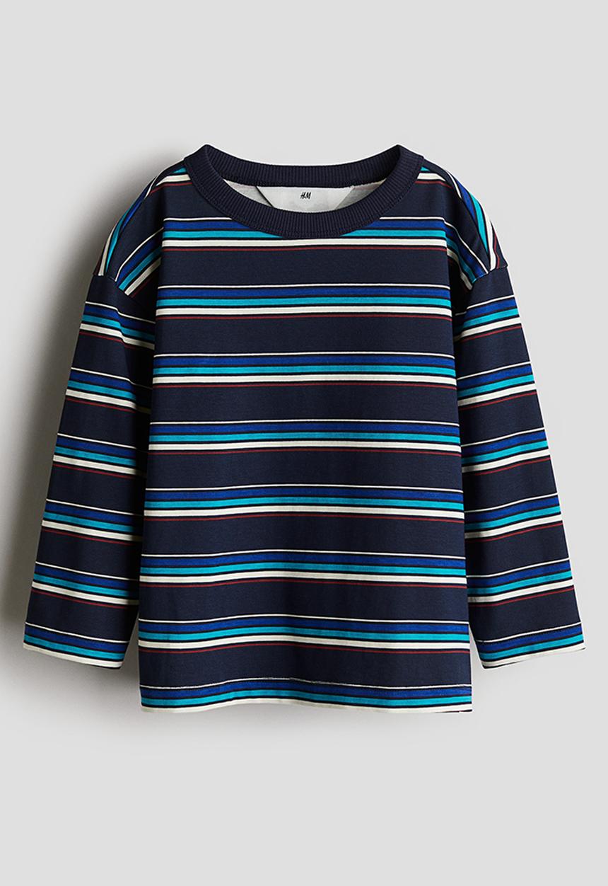 H&M - Long-sleeved t-shirt - navy blue striped