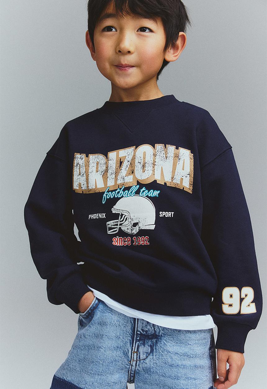 H&M - Printed crew-neck sweatshirt - navy blue arizona