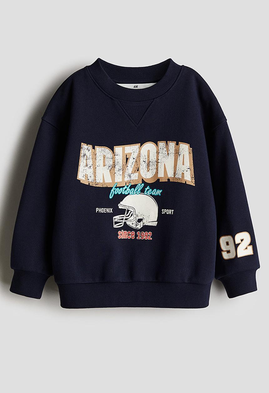 H&M - Printed crew-neck sweatshirt - navy blue arizona