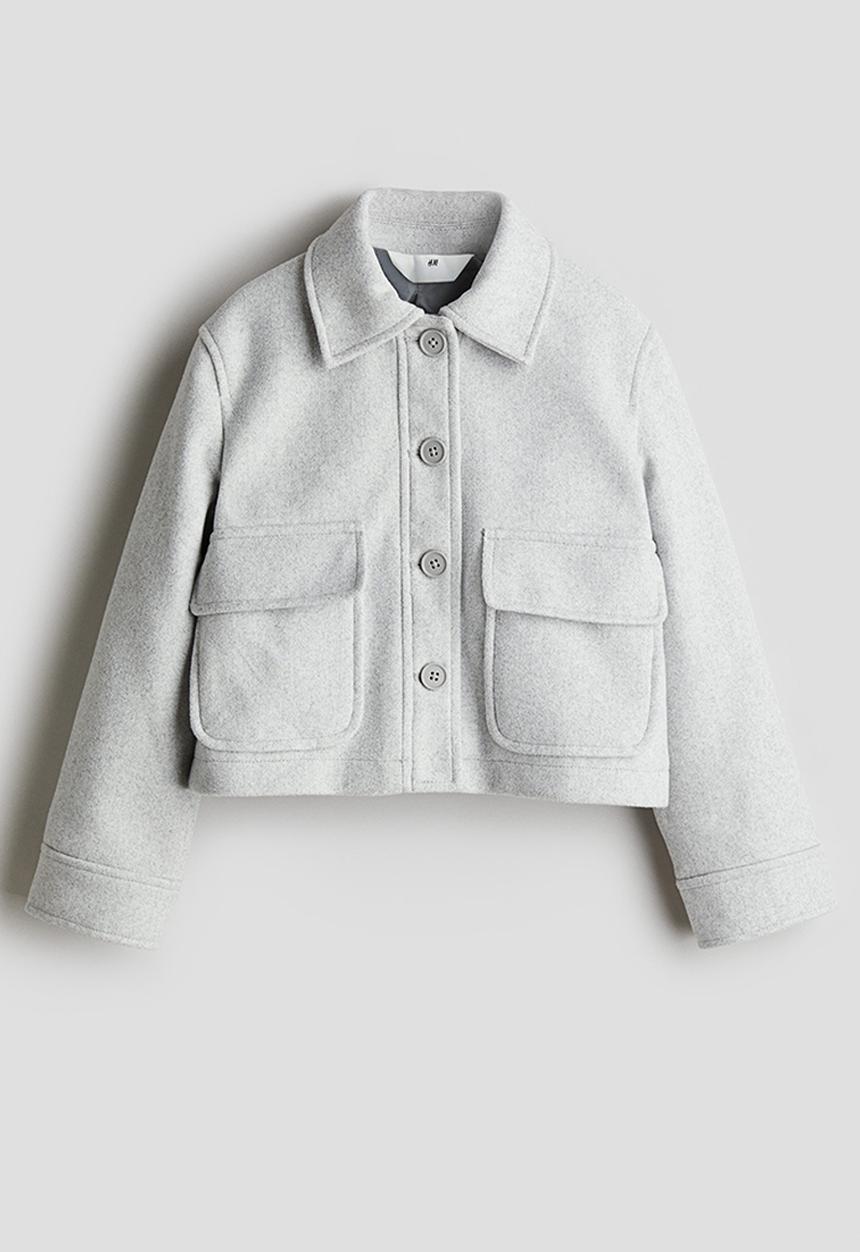 H&M - Felted shacket - light grey