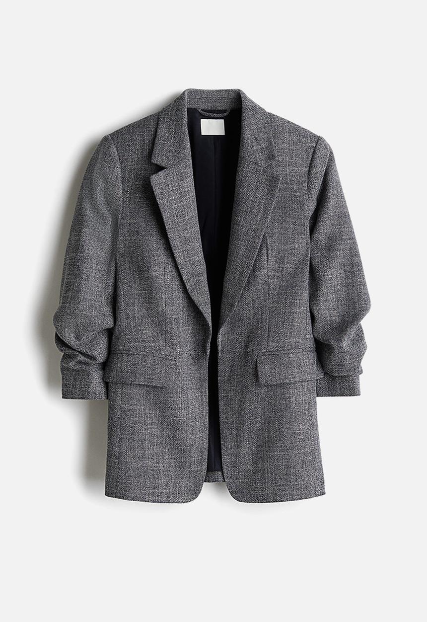 H&M - Gathered-sleeve blazer - blue
