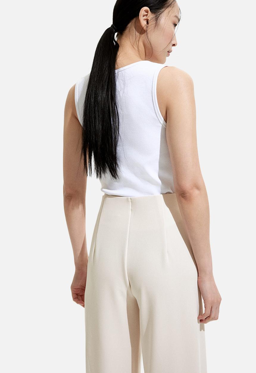 H&M - Button-front trousers -  cream