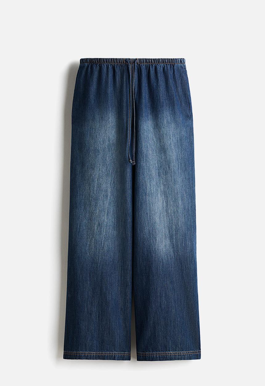 H&M - Denim drawstring trousers - denim blue
