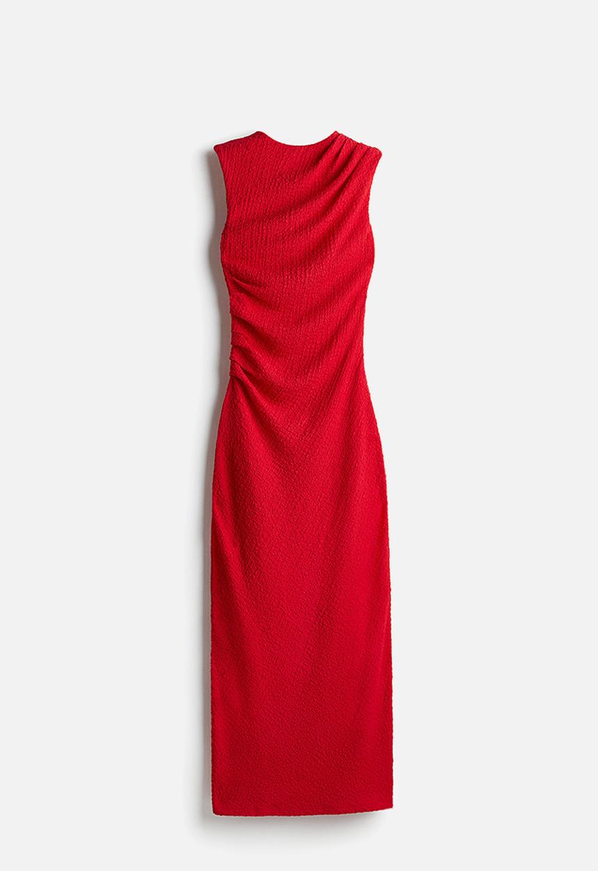 H&M - Draped bodycon dress - red
