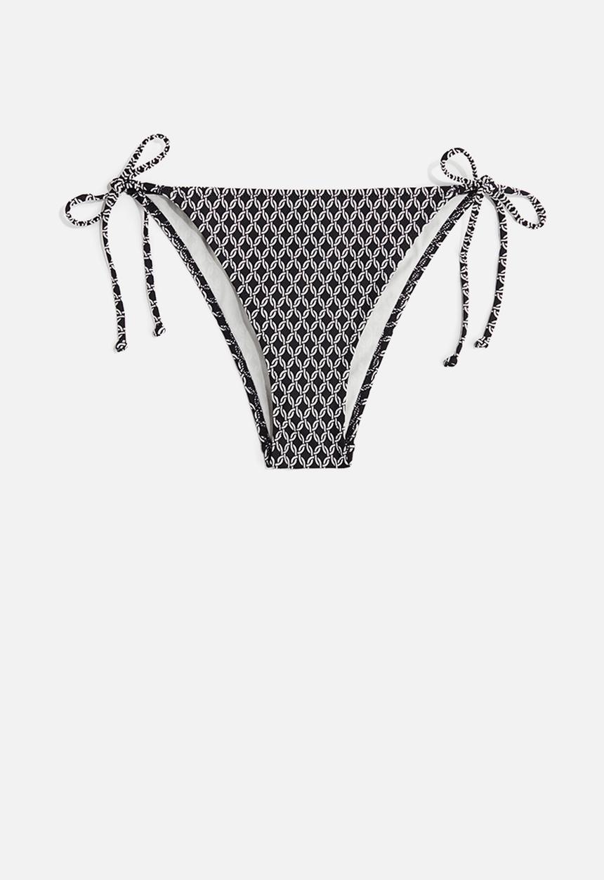 H&M - Tie tanga bikini bottoms - black,multi