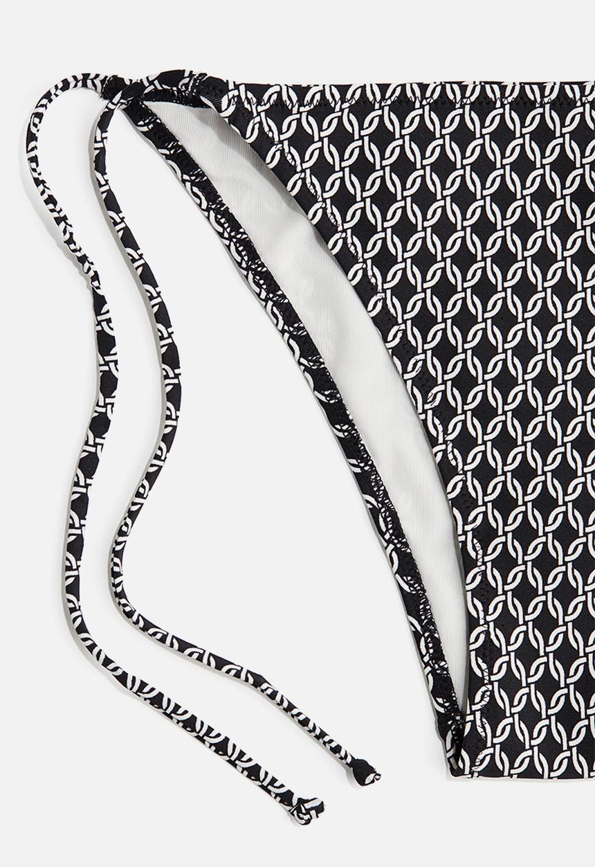 H&M - Tie tanga bikini bottoms - black,multi