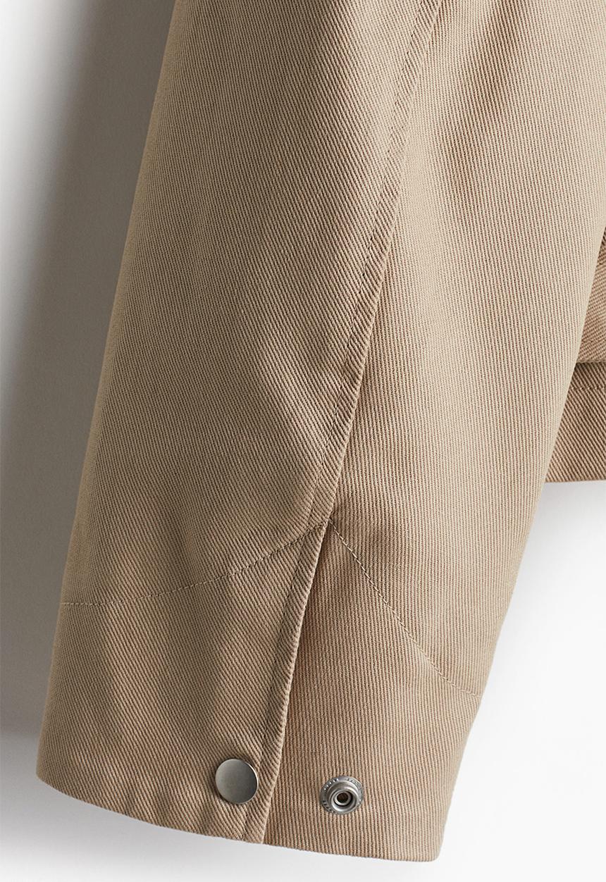 H&M - Coated-collar twill jacket - beige