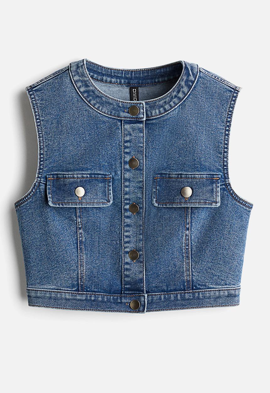 H&M - Cropped denim top - light denim blue