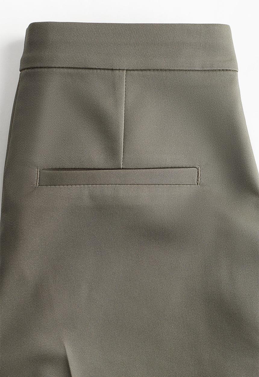 H&M - Tailored cigarette trousers - dark khaki green