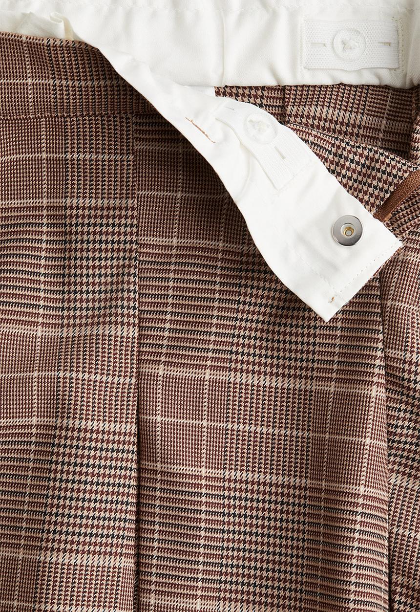 H&M - Pleated skirt - beige checked