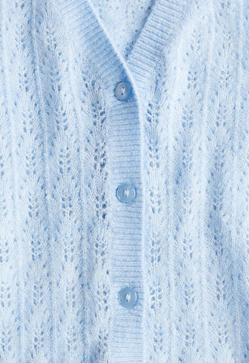 H&M - Pointelle-knit cardigan - light blue