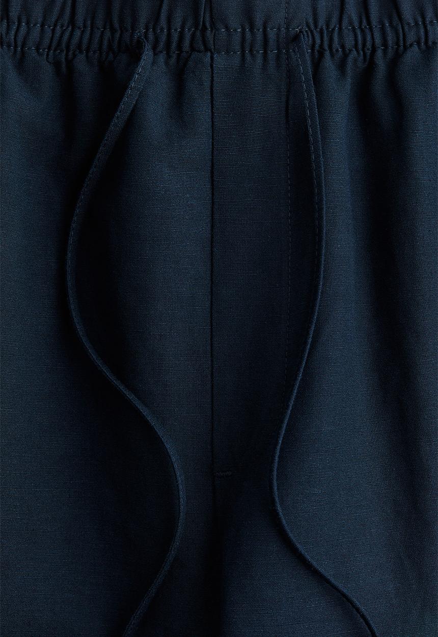 H&M - Linen-blend drawstring trousers - blue