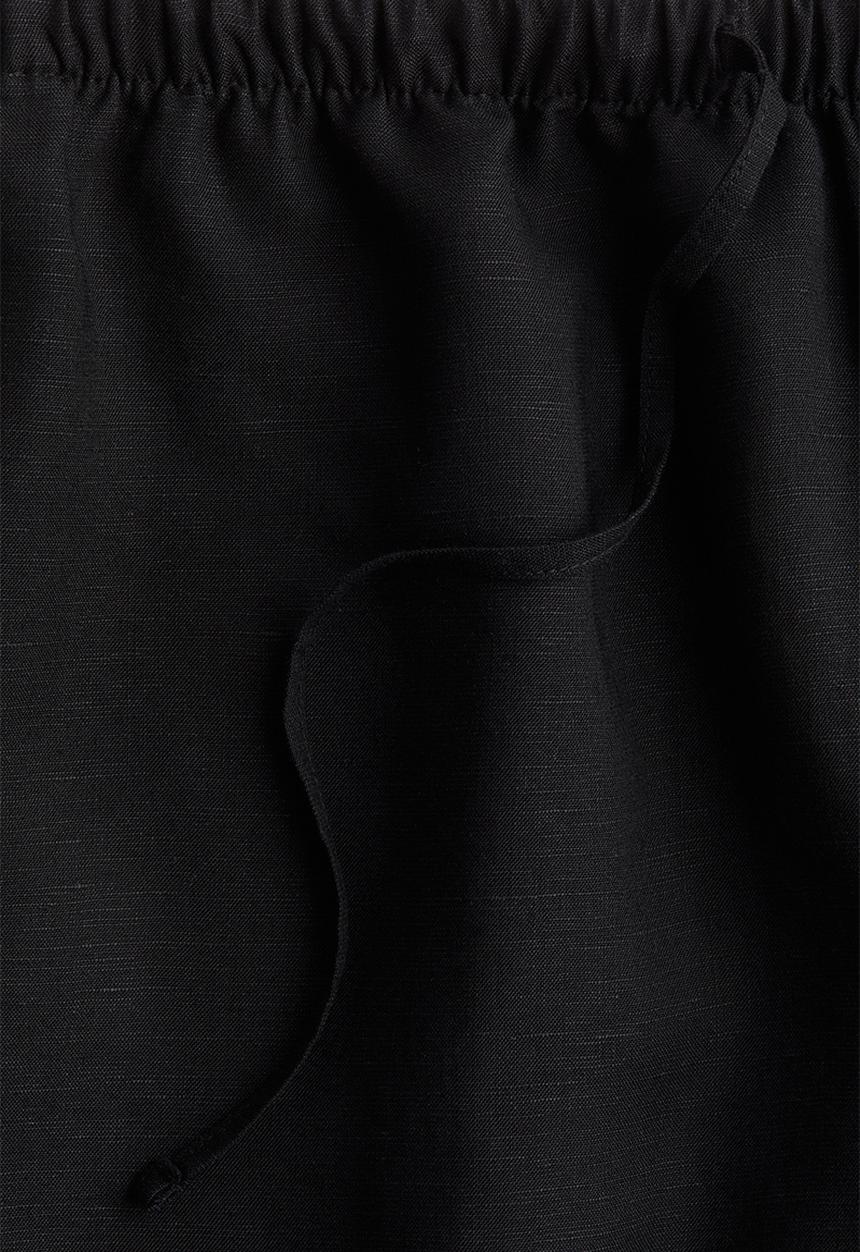 H&M - Linen-blend drawstring shorts - black