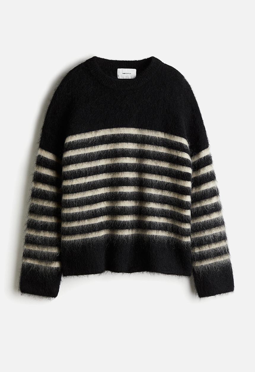 H&M - Oversized mohair-blend jumper - black striped