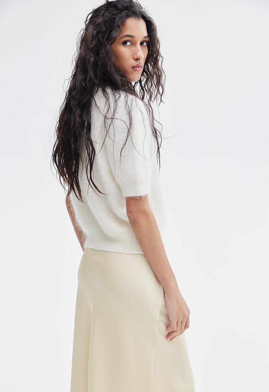 H&M - Midi skirt - pale yellow