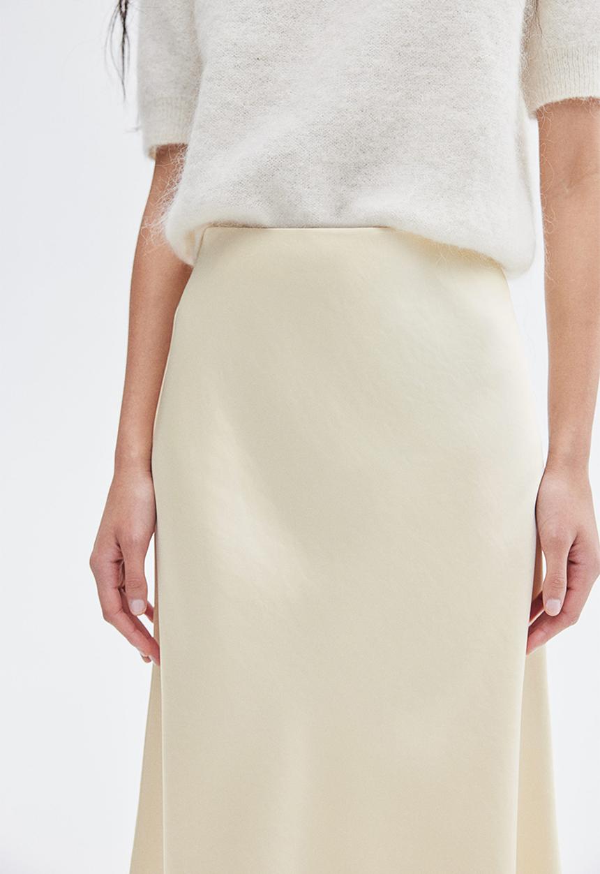 H&M - Midi skirt - pale yellow