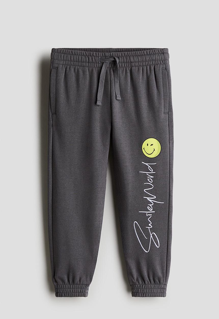 H&M - Motif-detail joggers - dark grey smileyworld®