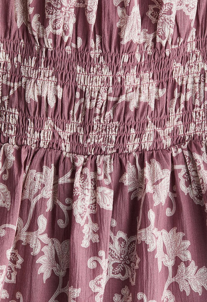H&M - Frill-trimmed crêpe dress -  old rose/floral 