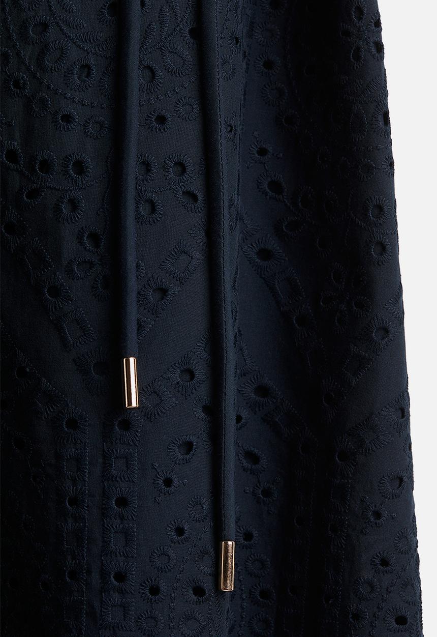 H&M - Broderie anglaise shirt dress - navy blue