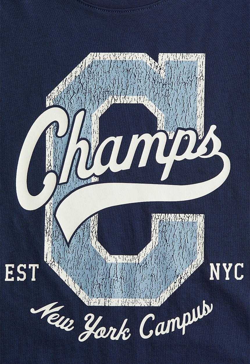 H&M - Printed t-shirt - navy blue champs
