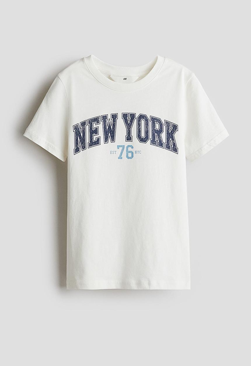 H&M - Printed t-shirt - cream new york