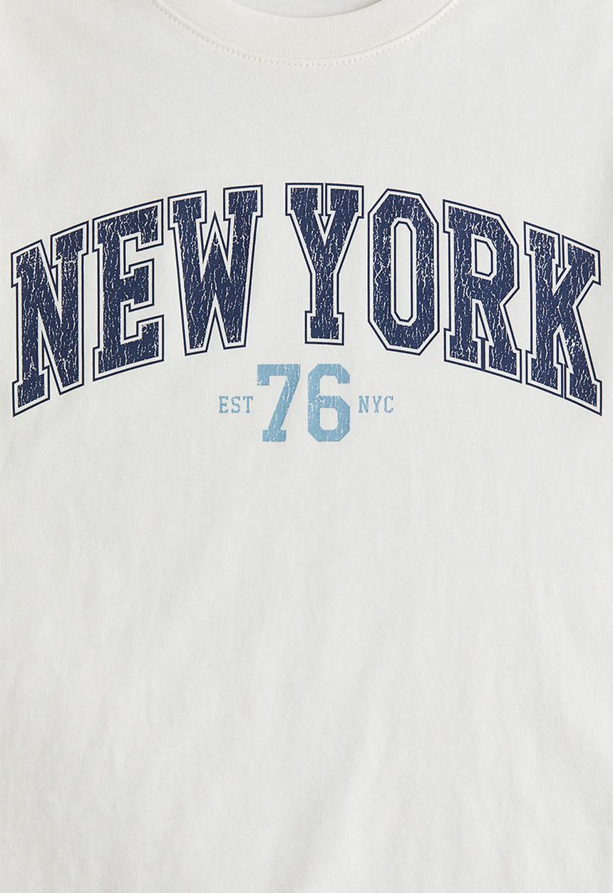 H&M - Printed t-shirt - cream new york