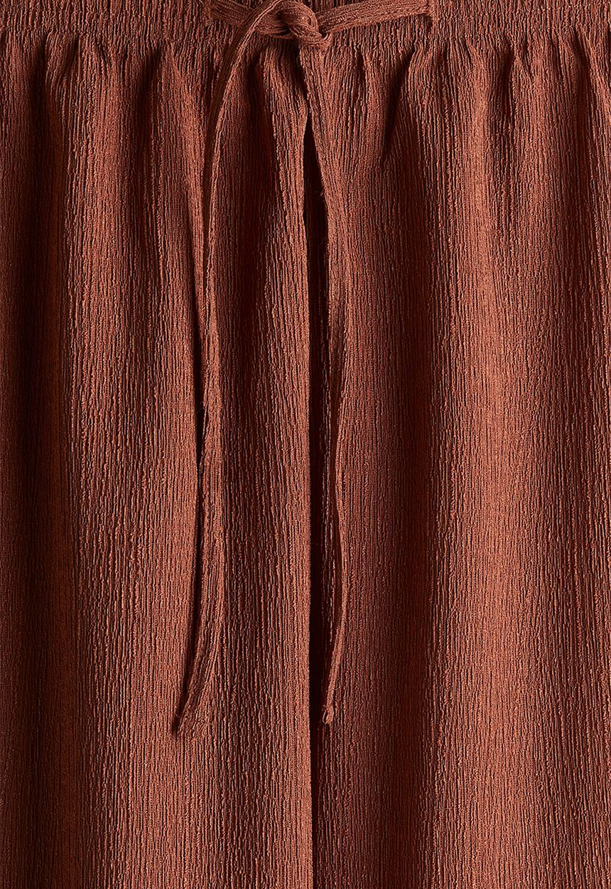 H&M - Textured jersey drawstring trousers - brown