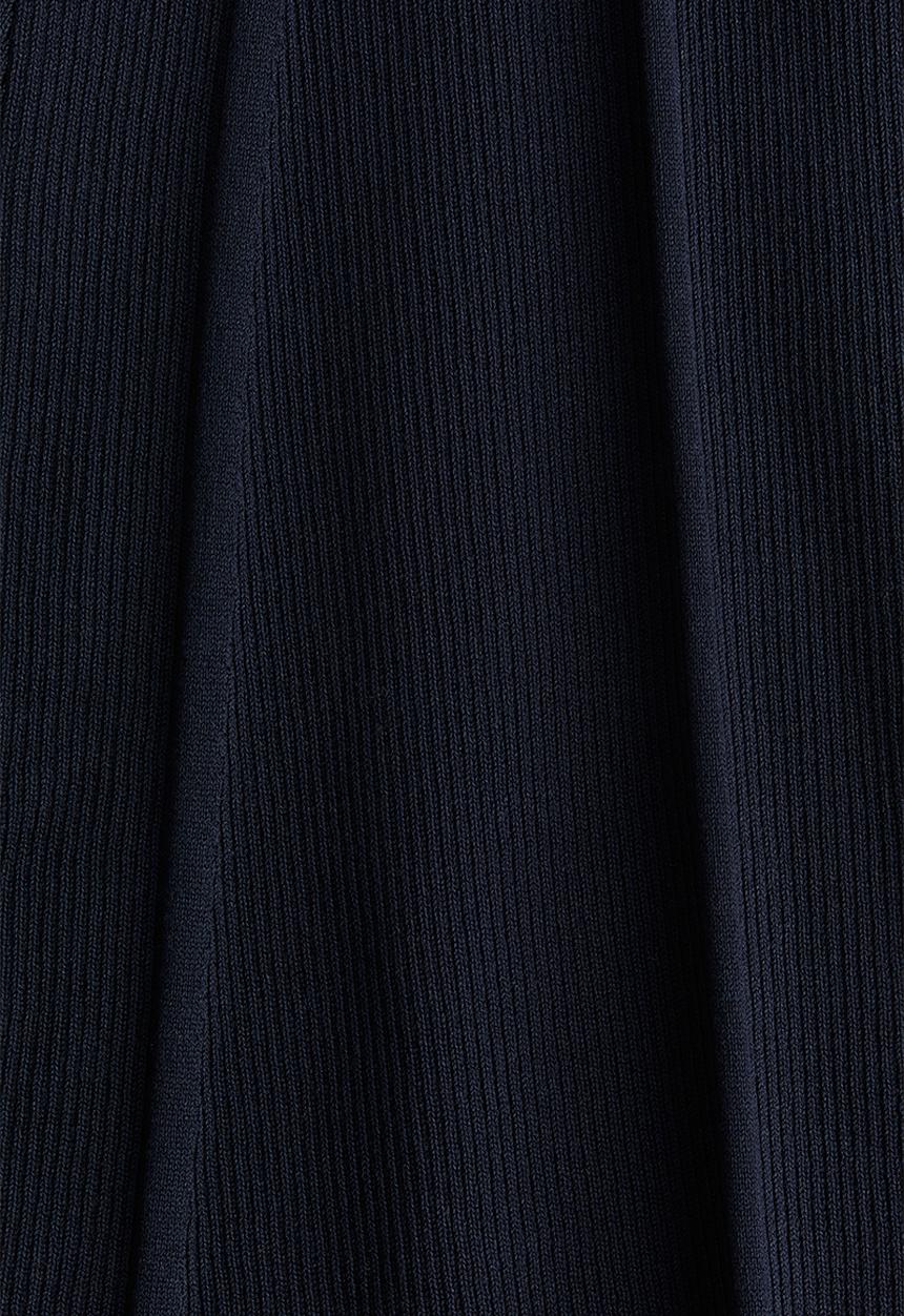 H&M - Rib-knit flared-skirt dress - navy blue