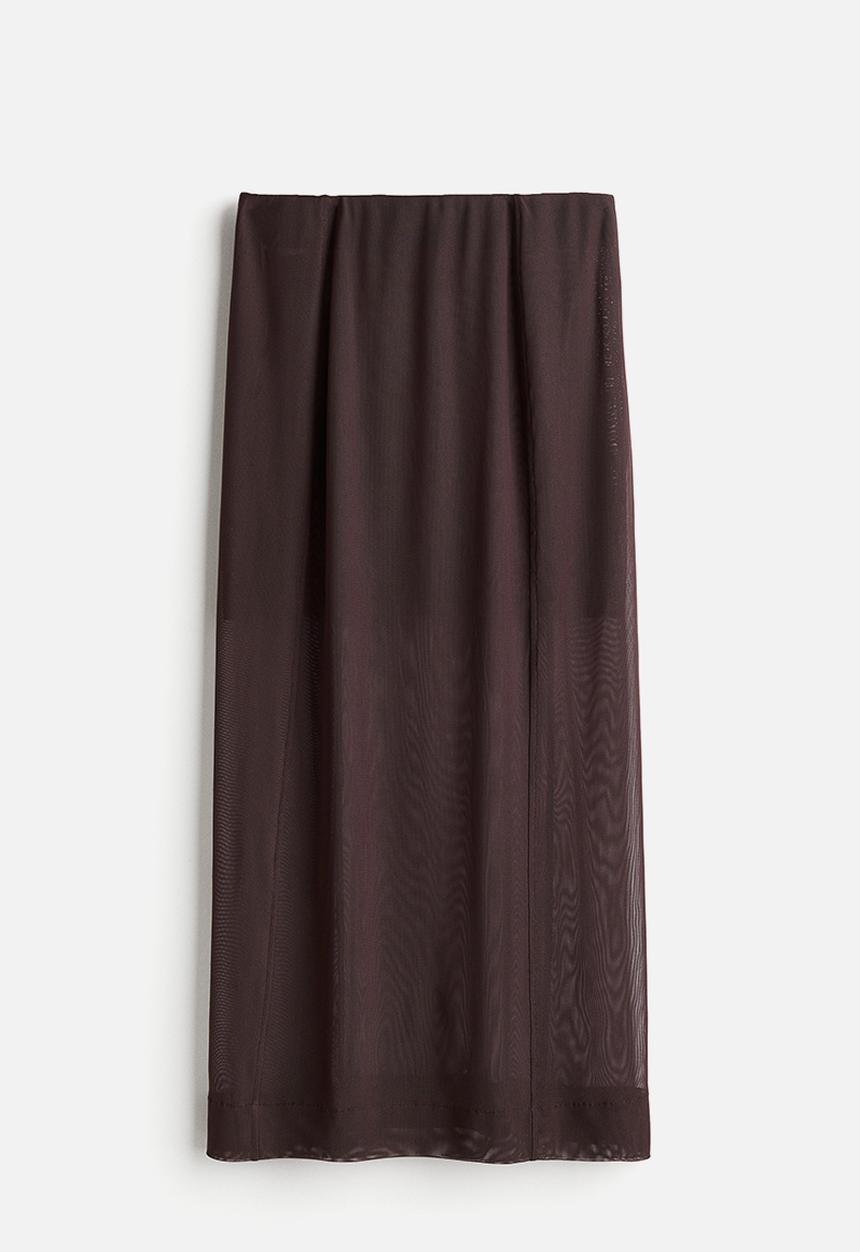 H&M - Mesh midi skirt - dark brown