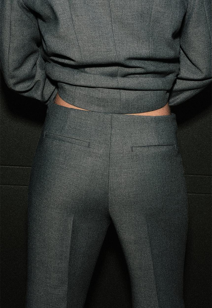 H&M - Flared crease-leg trousers - grey