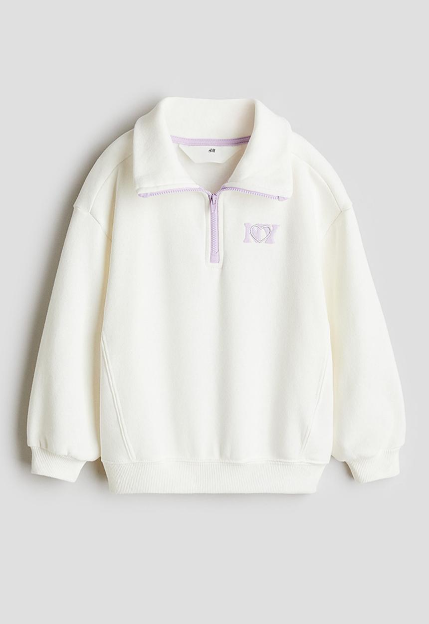 H&M - Zip-top sweatshirt - white ny