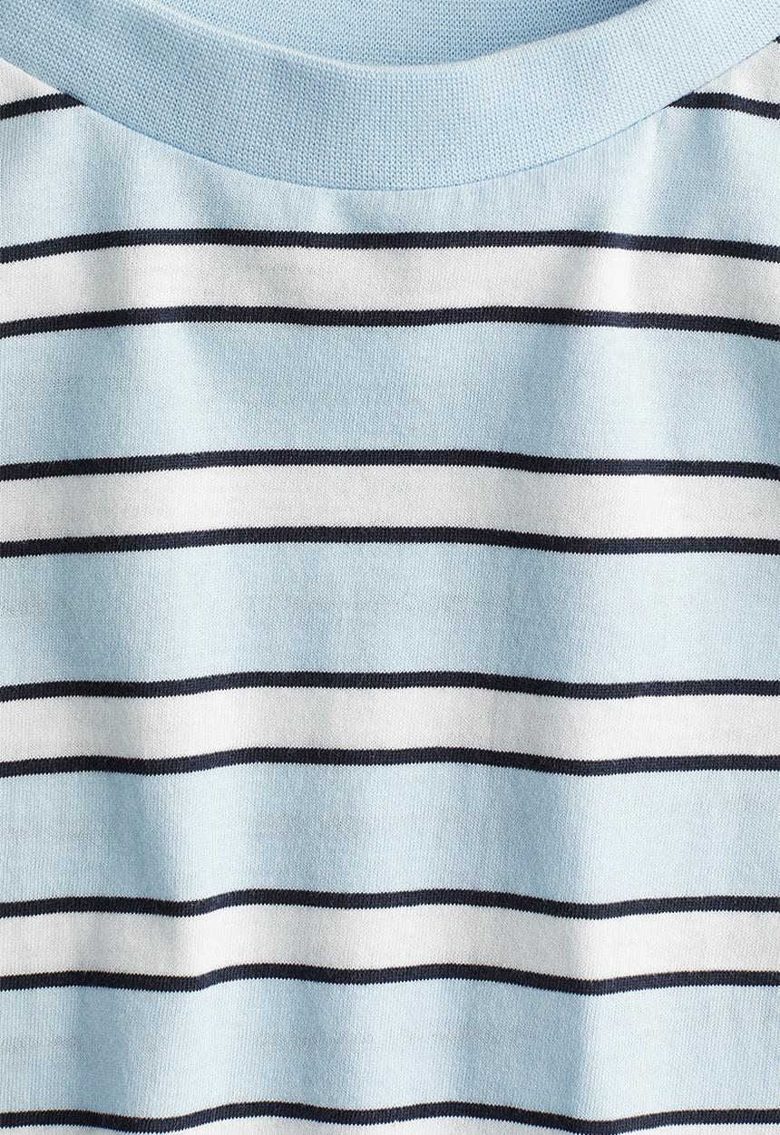 H&M - Long-sleeved cotton jersey top - light blue striped