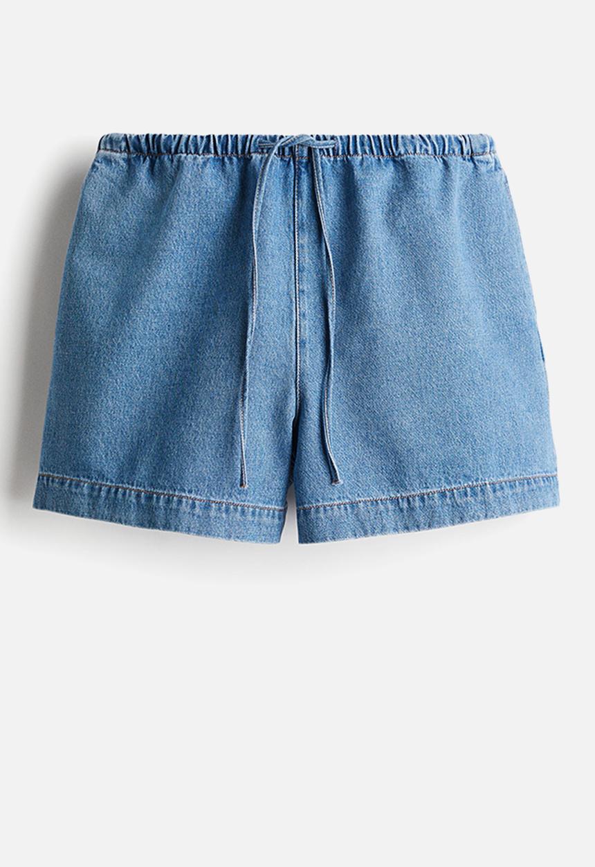 H&M - Denim drawstring shorts - denim blue