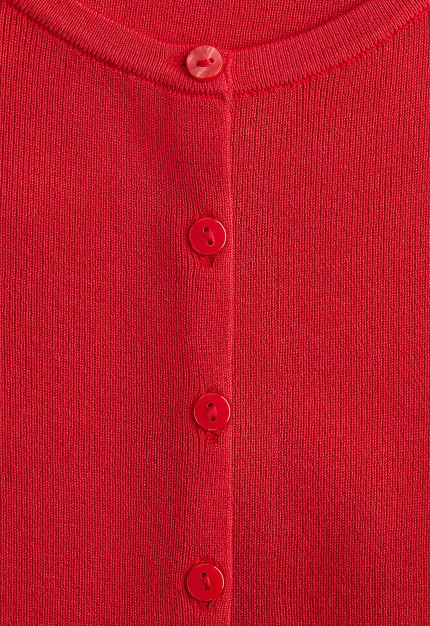 H&M - Short-sleeved fine-knit cardigan - red