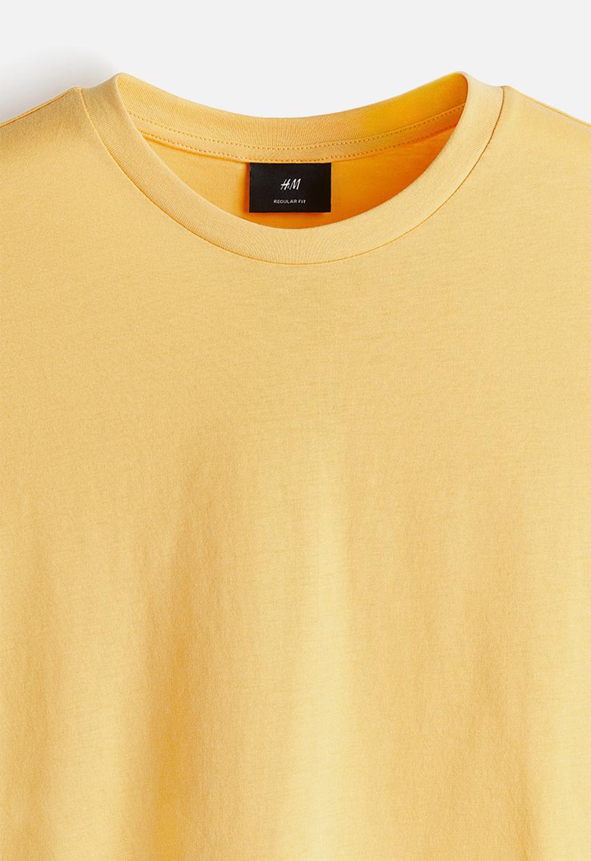 H&M - Regular fit round-neck t-shirt - yellow