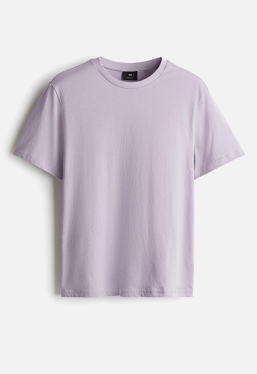 H&M - Regular fit round-neck t-shirt - purple