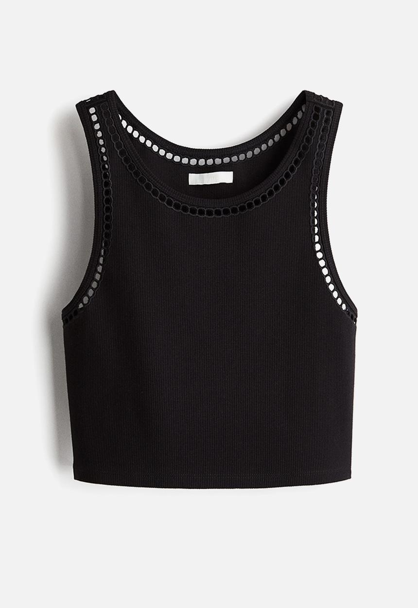 H&M - Cropped vest top - black