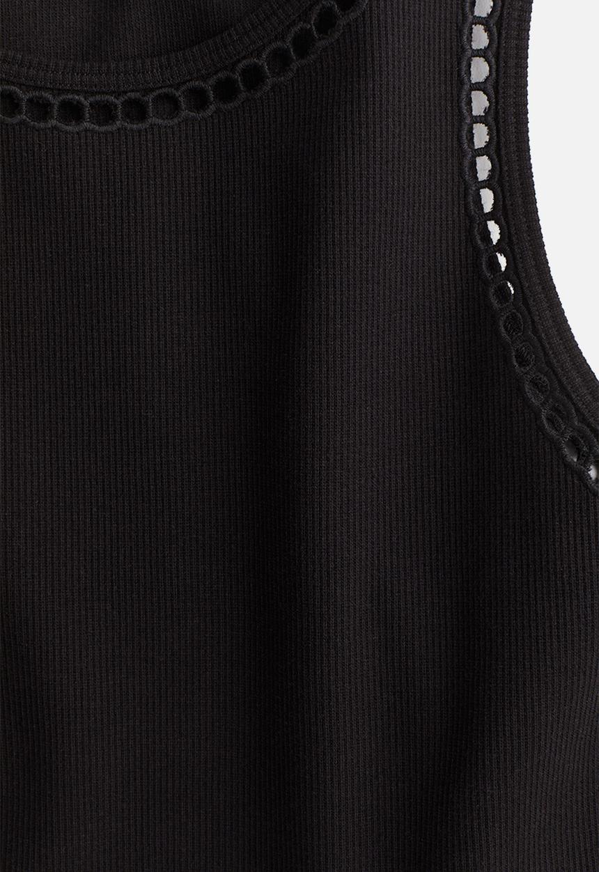 H&M - Cropped vest top - black