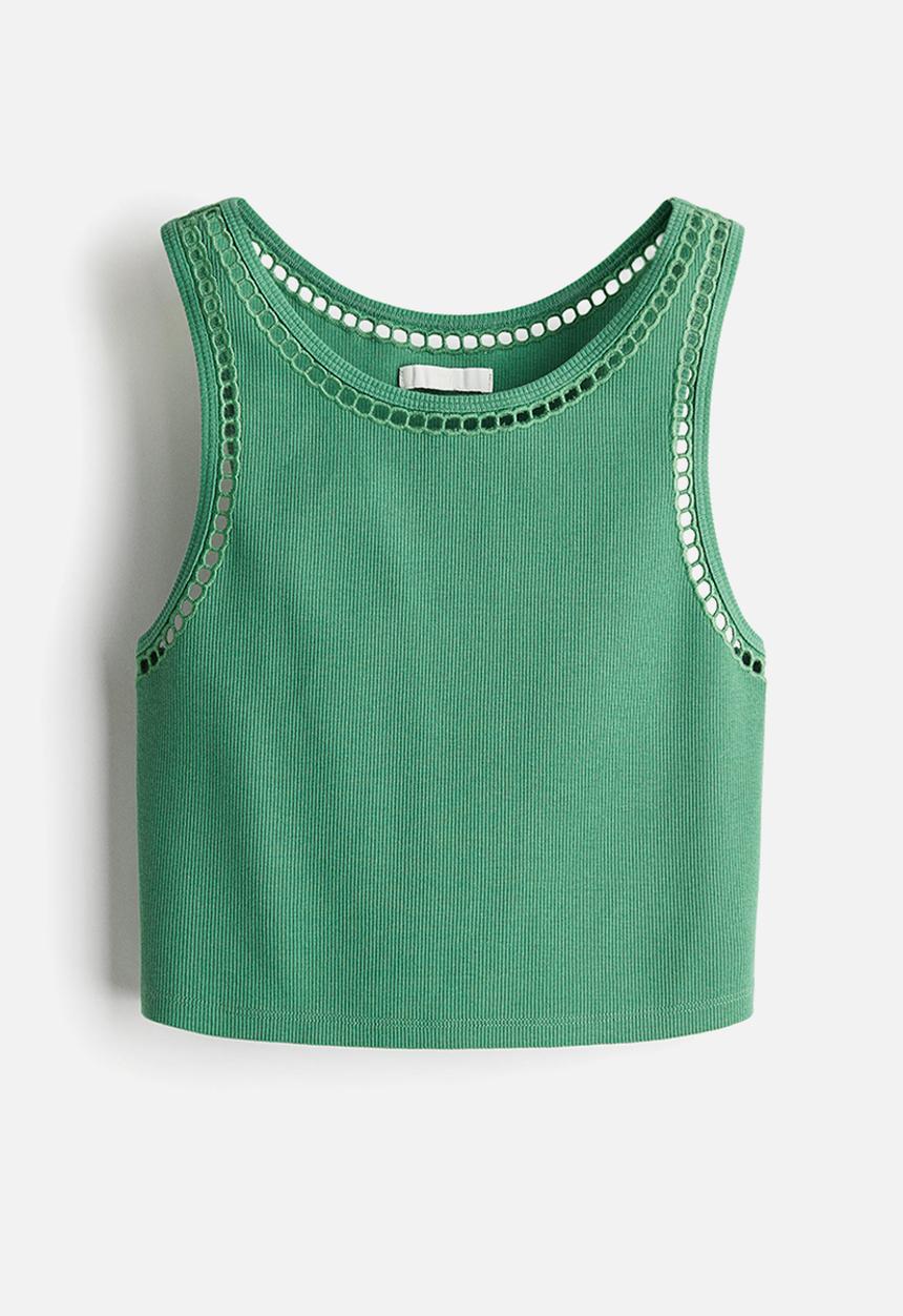H&M - Cropped vest top - green
