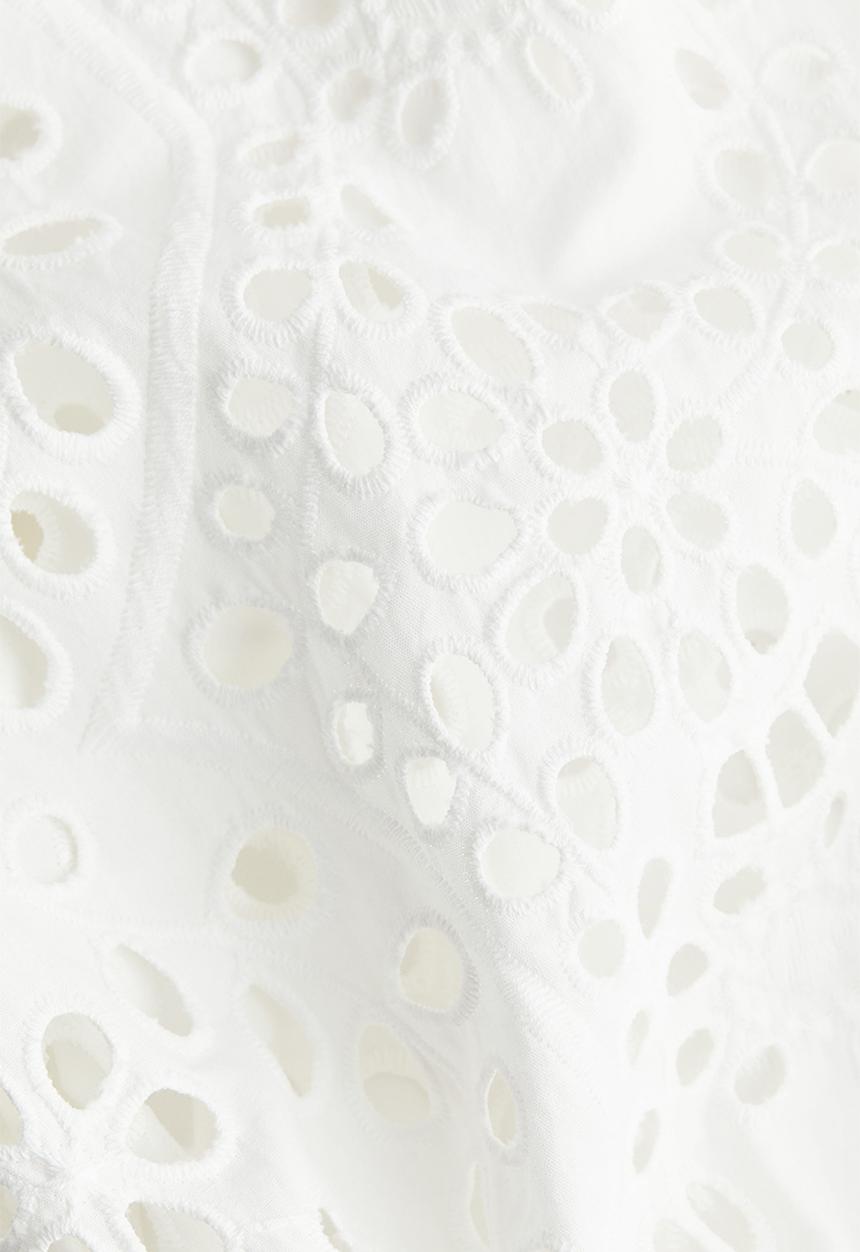 H&M - Broderie anglaise-sleeved dress - white